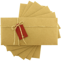 dikdörtgen - Kırmızı Etiketli & İpli Kraft