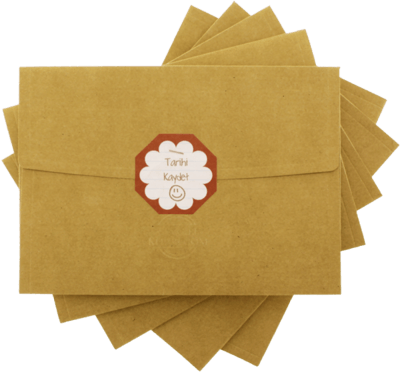 13x18 tarihi kaydet etiketli kraft davetiye zarfı