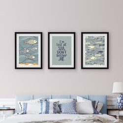 Çerçeveli Tablo Seti - Kayboldum Denizde, Beni rahatsız etme