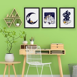 3 Çerçeveli Tablo Seti - Kamp Doğa Hayatı