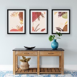 3 Çerçeveli Tablo Seti - Soyut Doğa Tasviri
