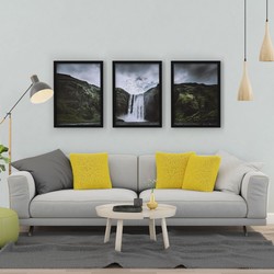 3 Çerçeveli Tablo Seti - Şelale Manzarası