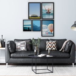 5 Çerçeveli Tablo Seti - Derin Mavi