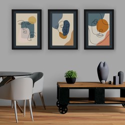 3 Çerçeveli Tablo Seti - Kübik Sanat