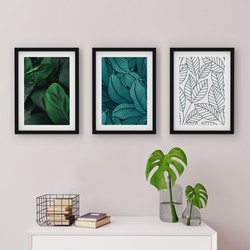 3 Çerçeveli Tablo Seti - Doğa Desenleri