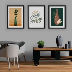 3 Çerçeveli Tablo Seti - Muhteşem Olmayı Unutma