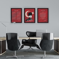 3 Çerçeveli Tablo Seti - Şeref Köşesi