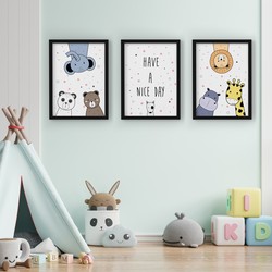 3 Çerçeveli Tablo Seti - Mutlu Günler