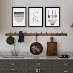 3 Çerçeveli Tablo Seti - Yemek Sevdası