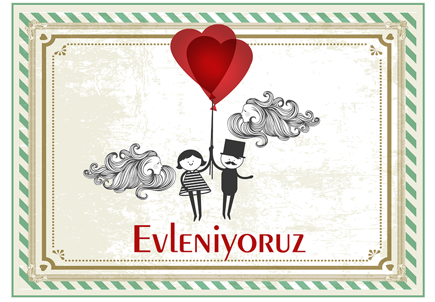 Aşk Okulu | Vintage Düğün Davetiyeleri | Değişik Davetiye Modelleri